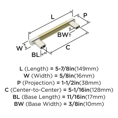 Polished Nickel and Gold Modern Cabinet Pull with Mounting Hardware