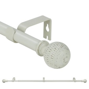 Urbanest 5-8" Single Telescoping Curtain Rod with Reticulated Ball Finials - 1 of 3
