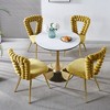 PAGED  Set of 2  Modern Iron Frame Dining Chairs with Plush Cushions & Hairpin Legs,Armless Chairs for Kitchen,Living Room - 2 of 4