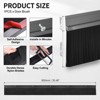 Unique Bargains Aluminum Nylon Door Brush Bottom Sweeps 35.46" x 5.04" Black 2 Pcs - 2 of 4