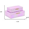 HomeRoots Set of Two Pink And Gold Faux Shagreen Nesting Storage Boxes With Lids - 3 of 4