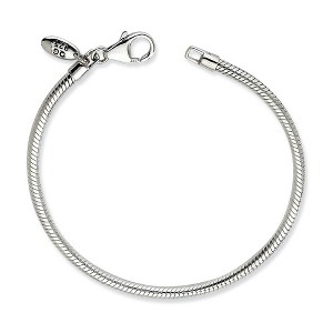Black Bow Jewelry Sterling Silver 3mm Snake Chain Starter Bead Charm Bracelet or Anklet - 1 of 4