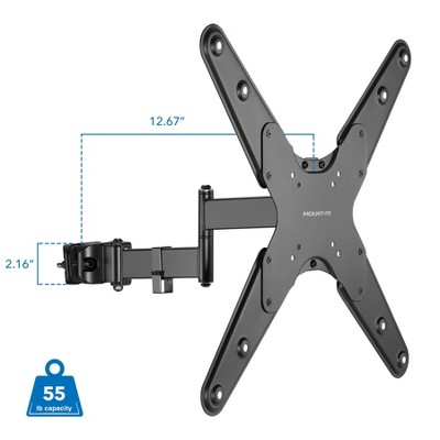 Mount-It! Black Steel Full Motion TV Pole Mount for 32-55 Inch Screens