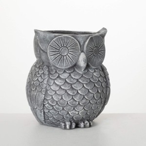 Sullivans Gray Outdoor Owl Planter 11.75"Tall, Magnesia - 1 of 3