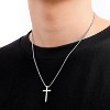 Cross Necklace for Men, Silver/Gold/Black Mens Cross Necklaces with 2.5mm Cross Chain and Stainless Steel Cross Pendant, Box Chain 20 Inch - 2 of 4