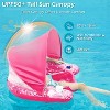 Jasonwell Pool Float with Canopy, Large Rose, Inflatable Adult Pool Chair Lounge with Cup Holders, Floating Water Chair for Swimming & Pool Parties - 4 of 4