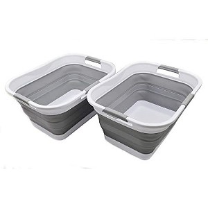 SAMMART Collapsible Plastic Laundry Basket 30L (8 gallon), Water capacity: 24L (6.3 gallon) - 1 of 4