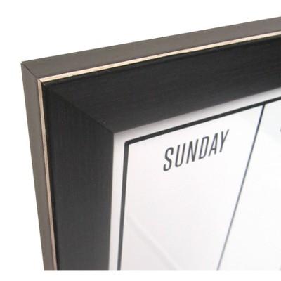 Black Framed Magnetic Dry Erase Weekly Calendar with Marker