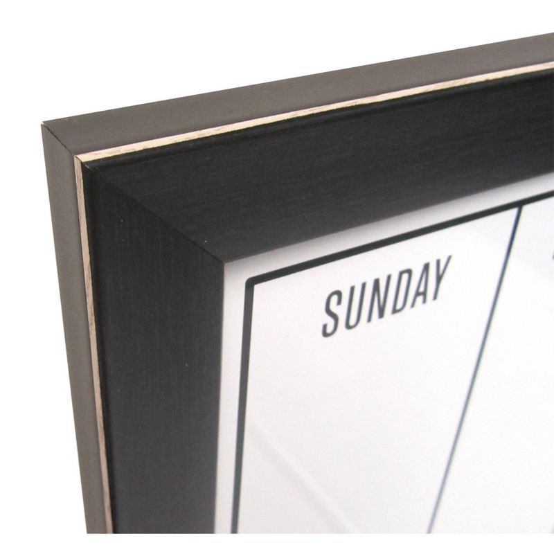 13&#34; x 26&#34; Wyeth Framed Magnetic Dry Erase Weekly Calendar Black - DesignOvation, 6 of 11