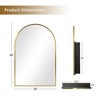 MAYEERTY 36 x 24in Modern Arch Bathroom Medicine Cabinets, Metal Framed Wall Mirror with Storage, Gold - 4 of 4