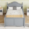 SeaCamel Full Size Wood Platform Bed with Headboard & Footboard: Sturdy Gray Frame for Kids' Rooms, Low-Profile Safety Design - 4 of 4