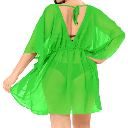 LA LEELA Women's Beachwear Swimsuit Coverups for Women Summer Swim Beach Dress Cover Ups for Swimwear Women Bathing Suit Mini Duster - image 1 of 4