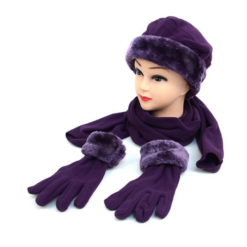 Girl's 6-12 Faux Fur Trimmed Matching Gloves and Scarf Winter Set, 2 of 5