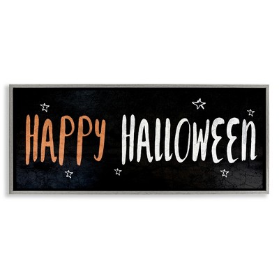 Stupell Industries Happy Halloween Spooky Stars Black Framed Giclee Art