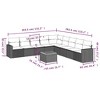 vidaXL Patio Sofa Set with Cushions Outdoor Furniture 10 Piece Poly Rattan - Black and Cream - 3 of 4