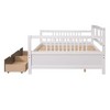 NicBex Full Size Daybed Modern Wooden Bed Frame with 2 Storage Drawers and Guardrails for Bedroom, Living Room, No Box Spring Required - 4 of 4