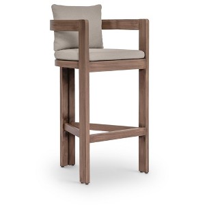 Meridian Furniture,Newport Water Resistant Fabric Upholstered Outdoor Patio Bar Stool - 1 of 4