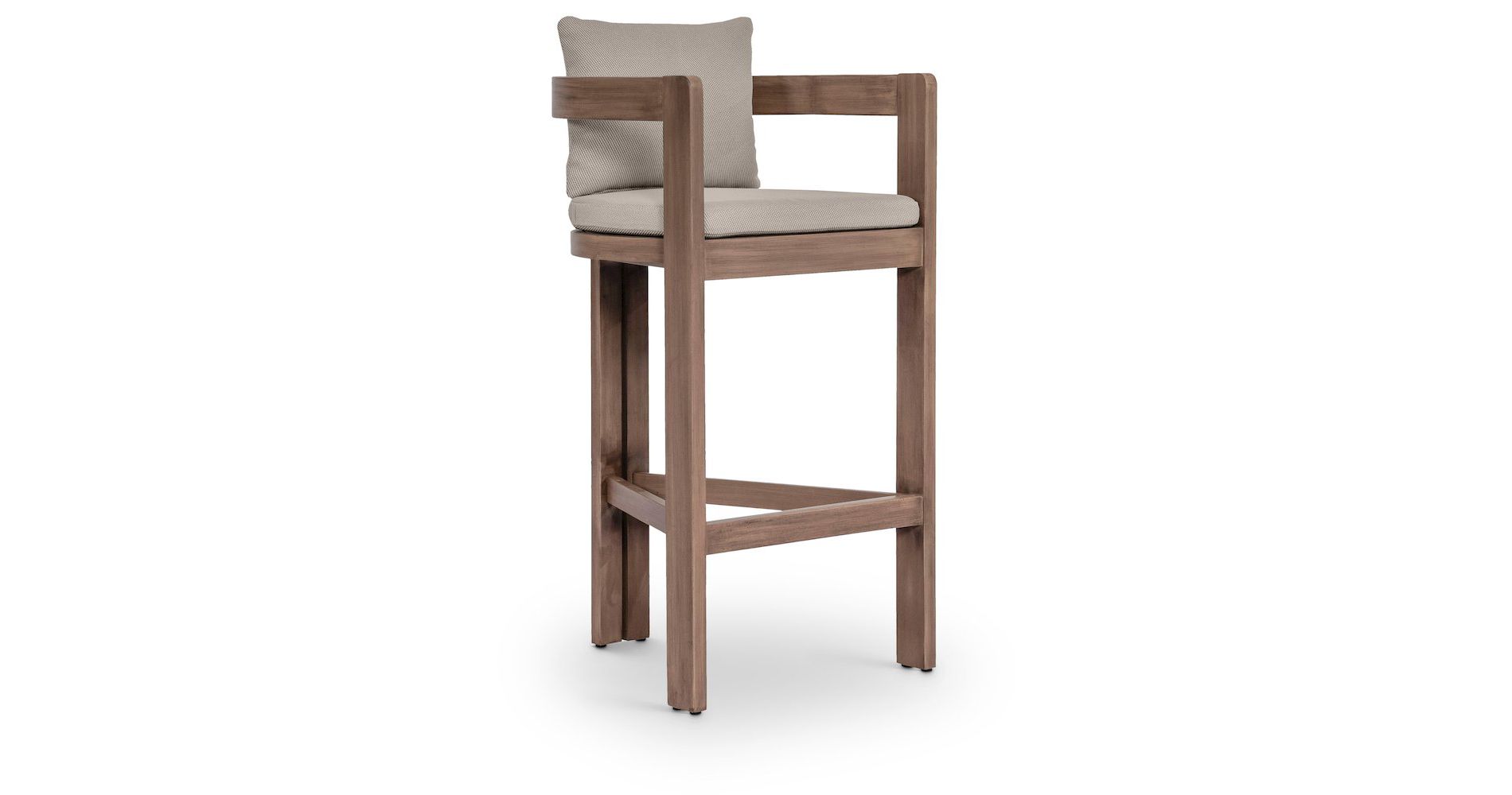 Meridian Furniture,Newport Beige Water Resistant Fabric Upholstered Outdoor Patio Bar Stool