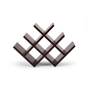 Kamenstein Butterfly Countertop Free-Standing Wooden Wine Rack, Dark Brown, 8-Bottle - 1 of 4
