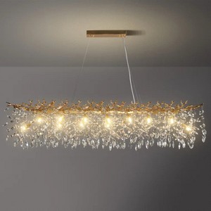 60in Modern Square / Rectangle Crystal Chandeliers for Dining Room, Kitchen Island - 1 of 4