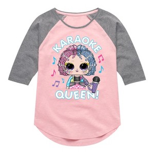 Girls' - LOL Surprise! - Karaoke Queen Shirt Tail Raglan Graphic T-shirt - 1 of 3
