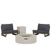 Christopher Knight Home Sherwood Outdoor Acacia Wood Club Chairs with Cushions and Circular Fire Pit - 2 of 4