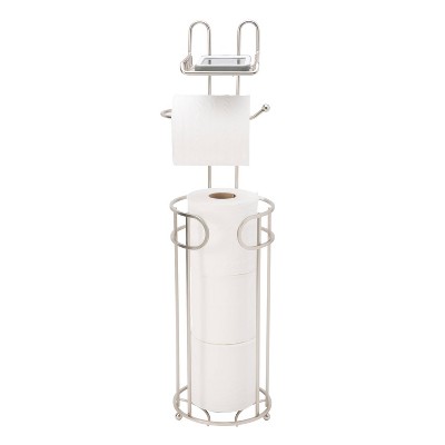 Bath Bliss Round Wire Toilet Tissue Reserve with Dispenser and Phone Shelf - Thumbnail 3