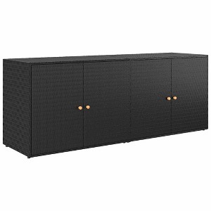 vidaXL Garden Storage Cabinet Black - 1 of 4