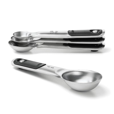 OXO 4pc Stainless Steel Magnetic Measuring Spoons Black