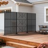 Wooakway 142"W x 72"H Black Metal Trellis Panel Outdoor Garden Privacy Screen with Scroll Design Indoor Room Divider for Patio Balcony and Yard Decor - 2 of 4