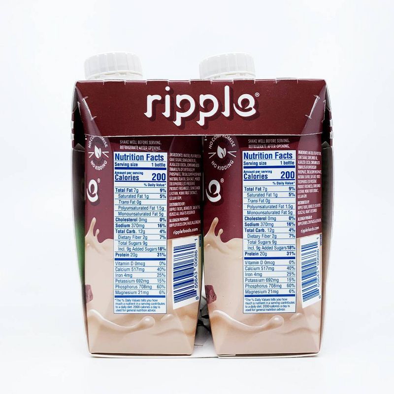Ripple Vegan Protein Shakes - Chocolate - 4pk, 4 of 6