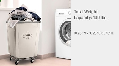 Seville Classics Rolling Commercial Laundry Hamper