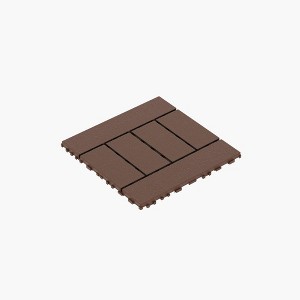 Chic Crate-H-Style Interlocking Deck Tiles – 44-Pack Quick-Install 12x12 Patio Flooring for Porch, Poolside & Backyard, Red Brown - 1 of 4