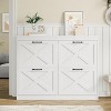 Shoe Storage Cabinet with 4 Flip-Up Drawers, Hidden Freestanding Shoe Rack Organizer for Entryway & way, Wide Wood Shoe Cabinet - 2 of 4