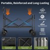 Foldable Utility Wagon with All-Terrain Wheels, 200LBS Capacity, Collapsible Wagon Carts w/ Drink Holders & Adjustable Handle for Camping & Shopping - 4 of 4