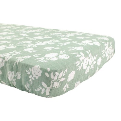 floral muslin crib sheet