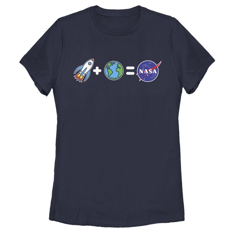 Women's NASA Emoji Space Equation T-Shirt, 1 of 5