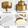 Ludomide 52" Modern White and Gold Ceiling Fan with Lightsand Remote, Indoor Dimmable Chandelier Ceiling Fan for Bedroom Living Room - 4 of 4