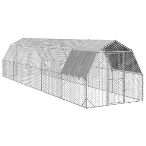 vidaXL Chicken Run Grey Galvanized steel Large Durable Chicken Run - 1 of 4
