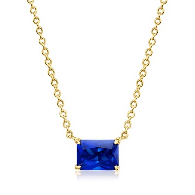 Pure Collection by Ross-Simons 0.90 Carat Lab-Grown Sapphire Necklace Size 16