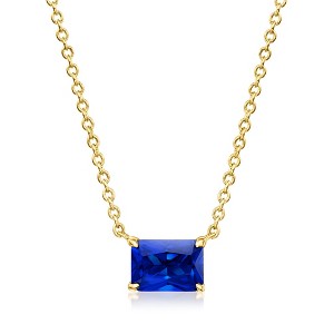 Pure Collection by Ross-Simons 0.90 Carat Lab-Grown Sapphire Necklace Size 16 - 1 of 4