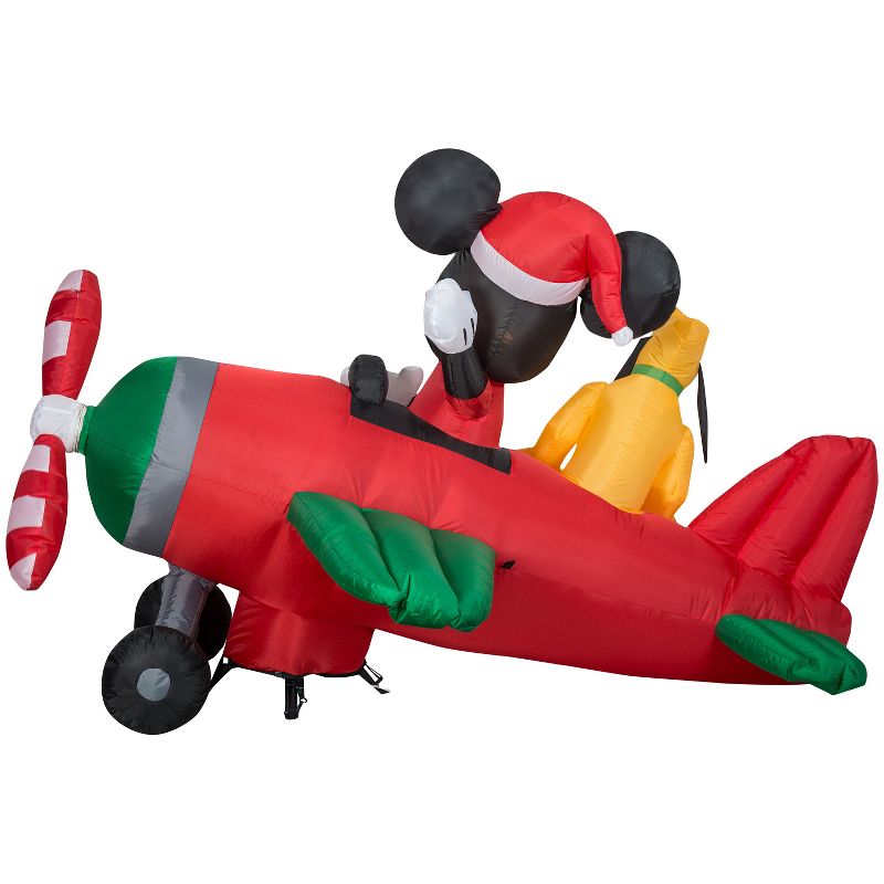 Gemmy Animated Airblown Inflatable Mickey and Pluto Clubhouse Airplane Scene w/LEDs Disney , 4.5 ft Tall, 4 of 5