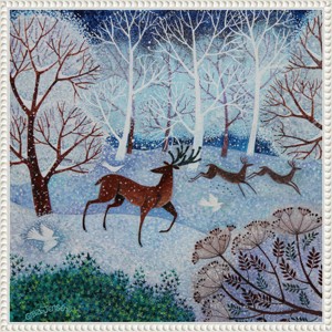 Amanti Art 22"x22" Deer and Doves by Lisa Graa Jensen Framed Canvas Wall Art Print - 1 of 4