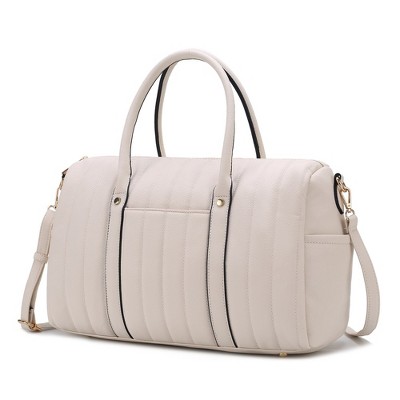 MKF Collection Luana Quilted Vegan Leather Women’s Duffle Bag by Mia K - Beige