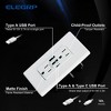 ELEGRP 30-Watt 15 Amp 3-Port Type C and Dual Type A USB Duplex USB Wall Outlet, Wall Plate Included, Light Almond(2-Pack) - 4 of 4