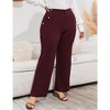 Plus Size Dress Pants for Women Stretch Pull On Flare Pants Pockets Dressy Business Casual Work Pants - 4 of 4