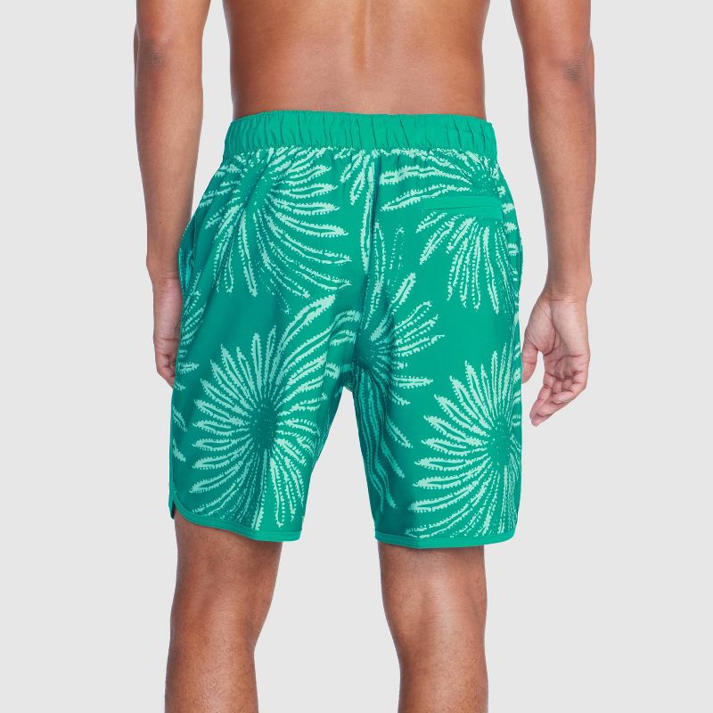Speedo Men&#39;s 7&#34; Floral Print E-Board Shorts - Green, 2 of 4