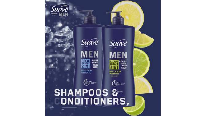 Suave Men Professionals 3-in-1 Shampoo + Conditioner + Body Wash, Citrus Rush, 2 of 8, play video