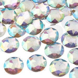 John Bead 200-Piece 20mm Crystal AB Acrylic Round Flat Back Rhinestones - 1 of 4