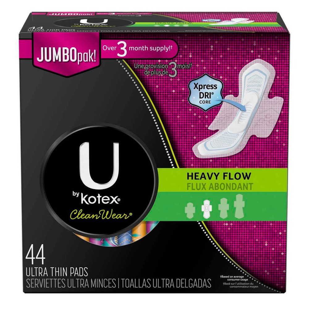 UPC 036000448269 product image for U by Kotex CleanWear Heavy Absorbency Ultra Thin Pad with Wings - 44ct | upcitemdb.com